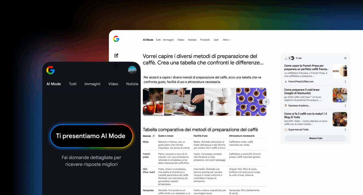 AI Mode arriva in Italia e in italiano: da oggi disponibile nell'app Google