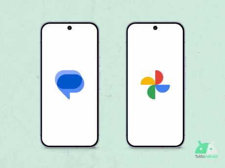 Google Messaggi e Google Foto - Hero coi loghi