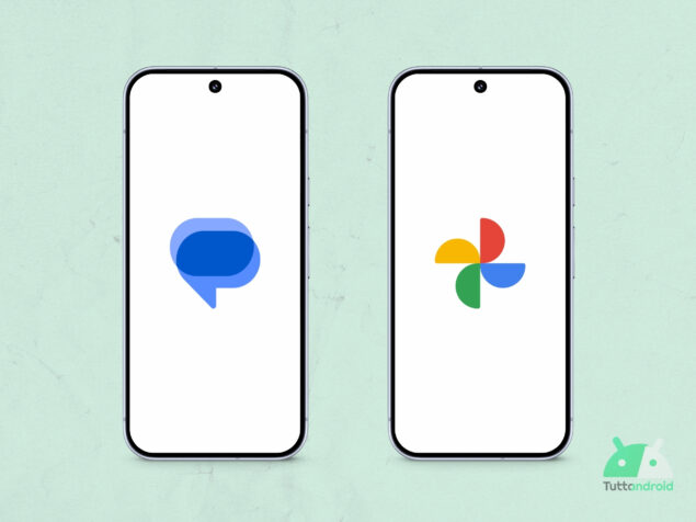 Google Messaggi e Google Foto - Hero coi loghi