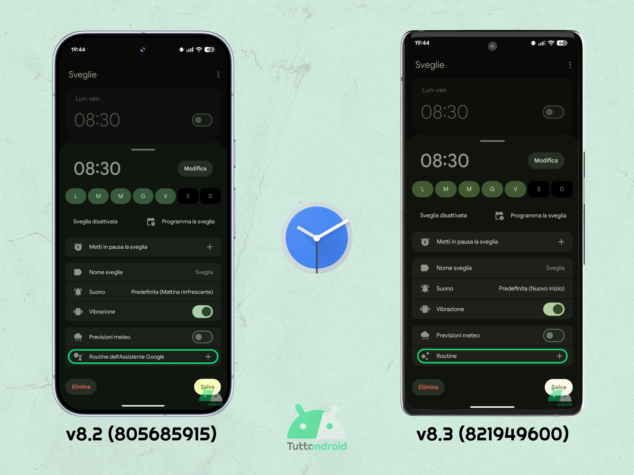 Google Orologio v8.3 - novità