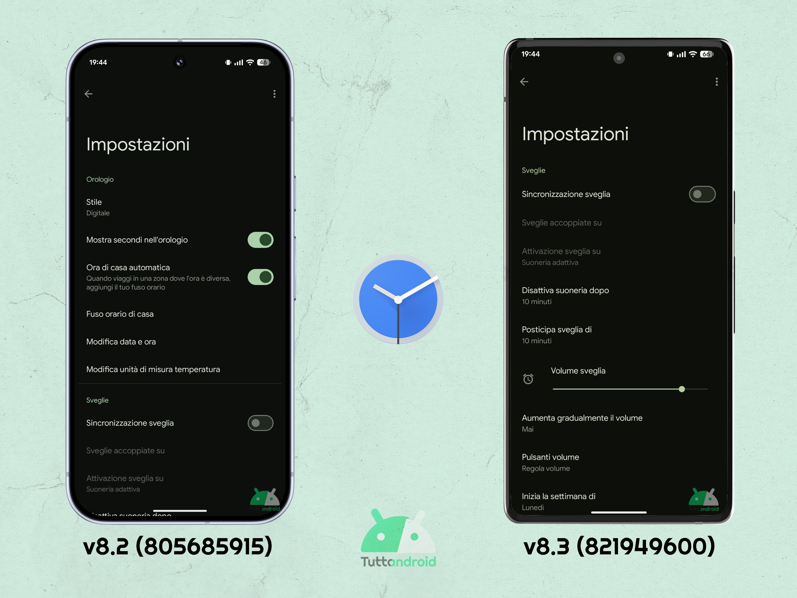 Google Orologio v8.3 - novità