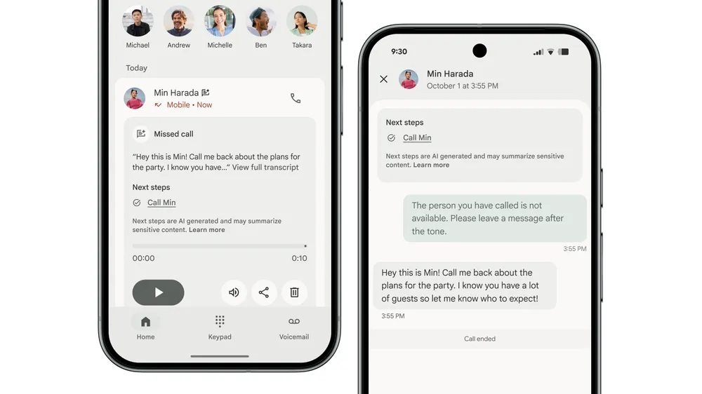Google Pixel 10 - Google Telefono - funzionalità Take a message