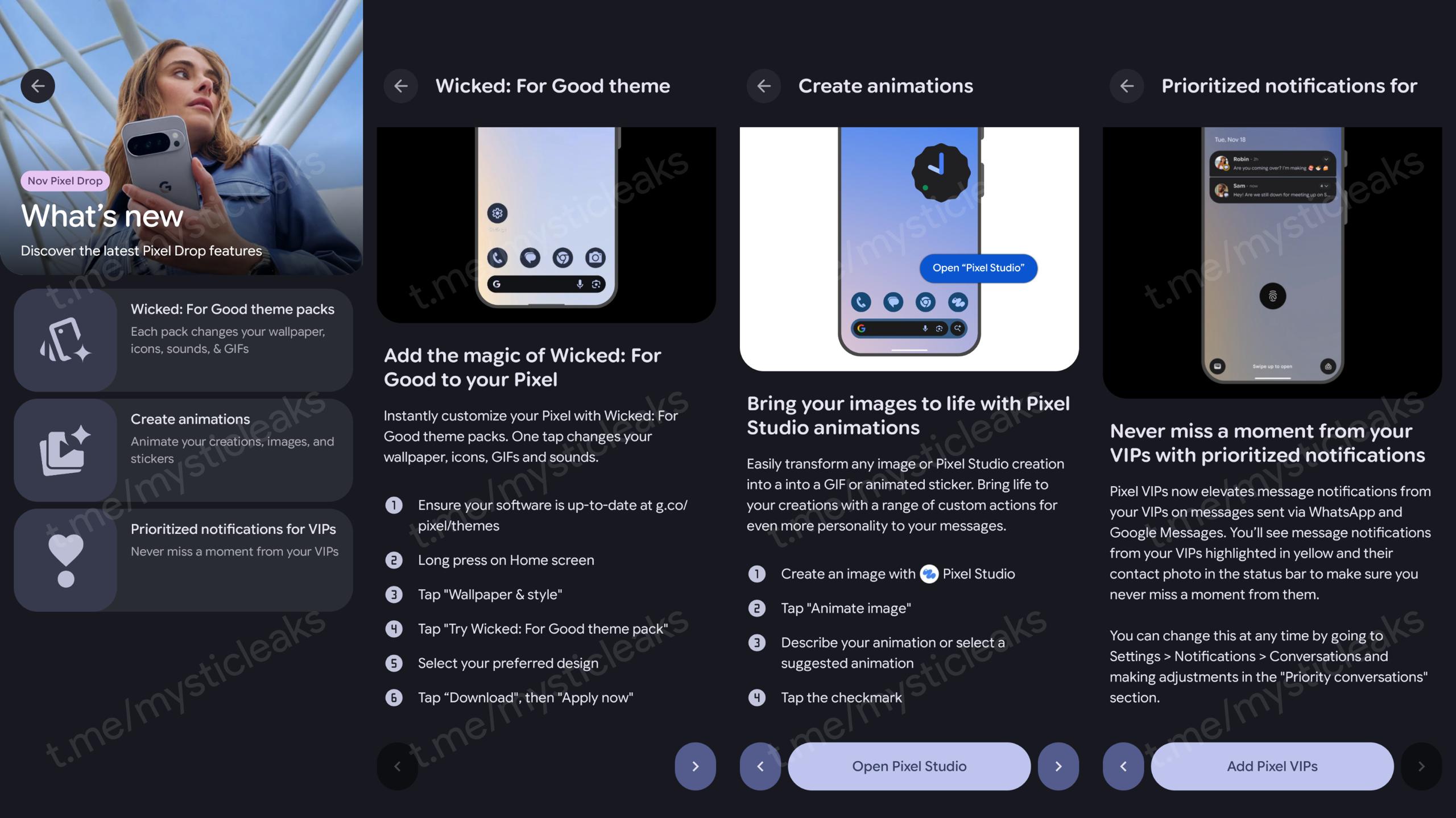 Google Pixel Drop novembre 2025 leak