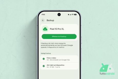 Google Play Services - Impostazioni Backup su Google One M3E visual