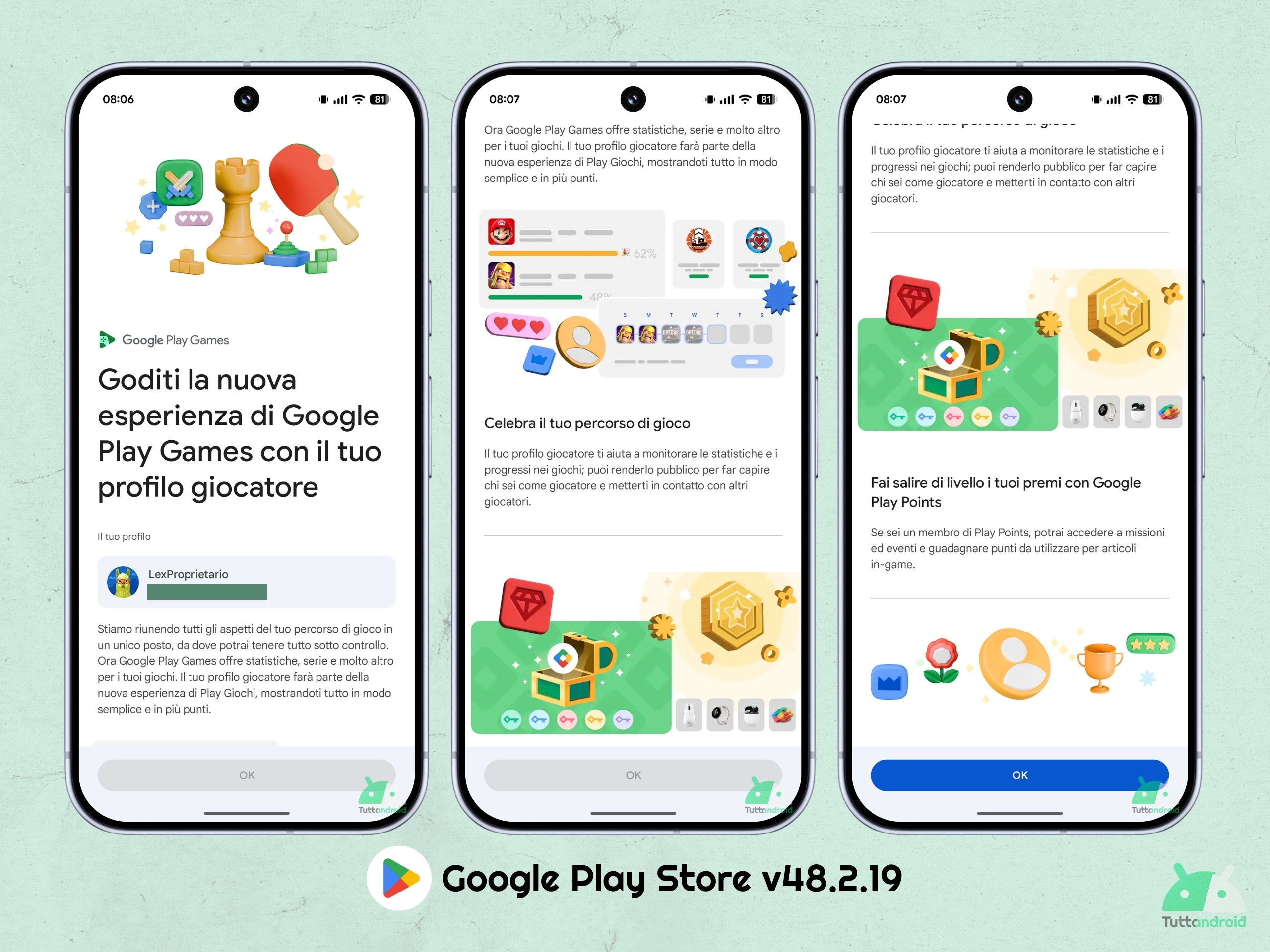 Google Play Store v48.2.19 - Nuova esperienza Google Play Giochi