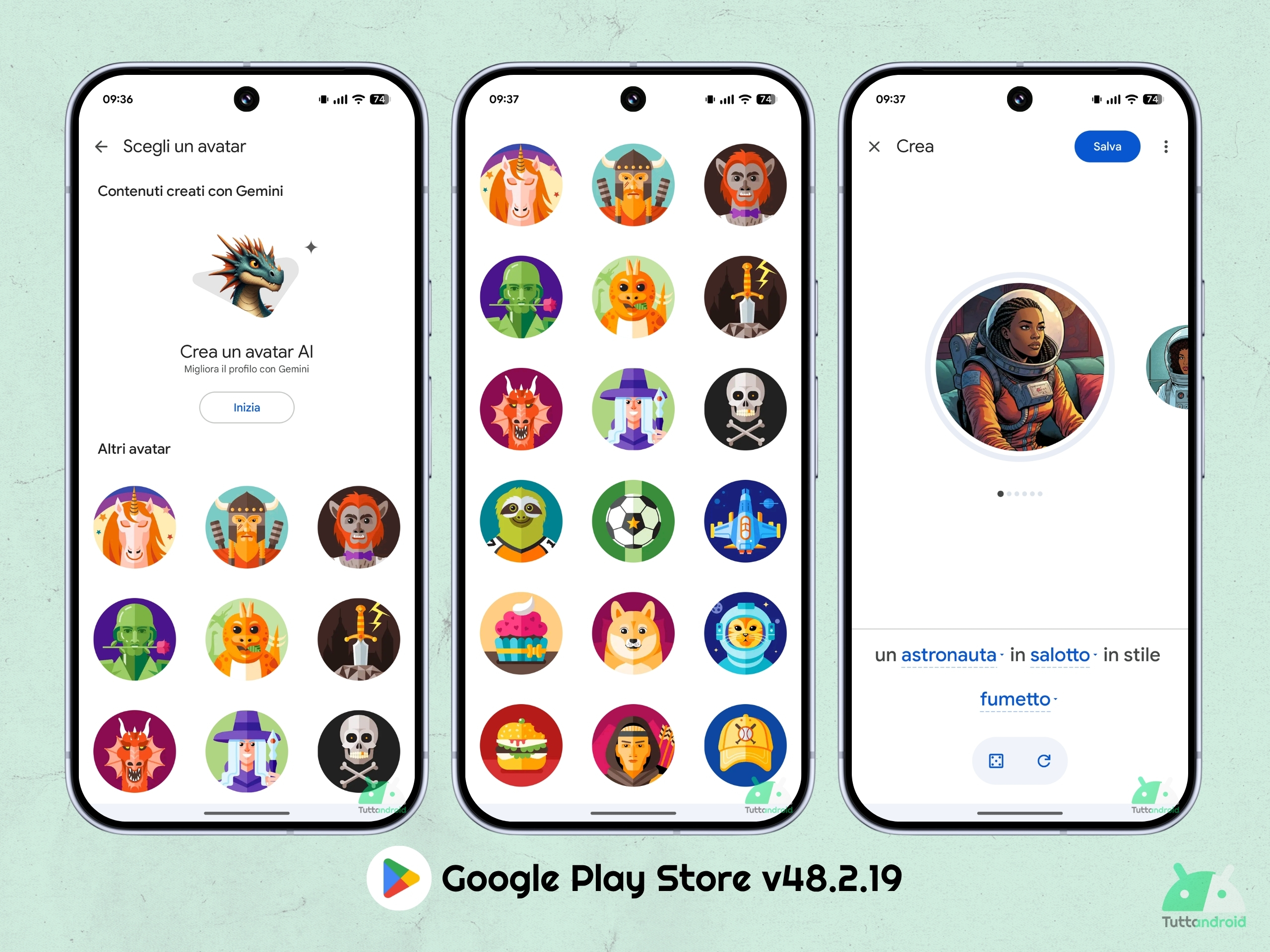 Google Play Store v48.2.19 - Nuova esperienza Google Play Giochi - Modifica Avatar