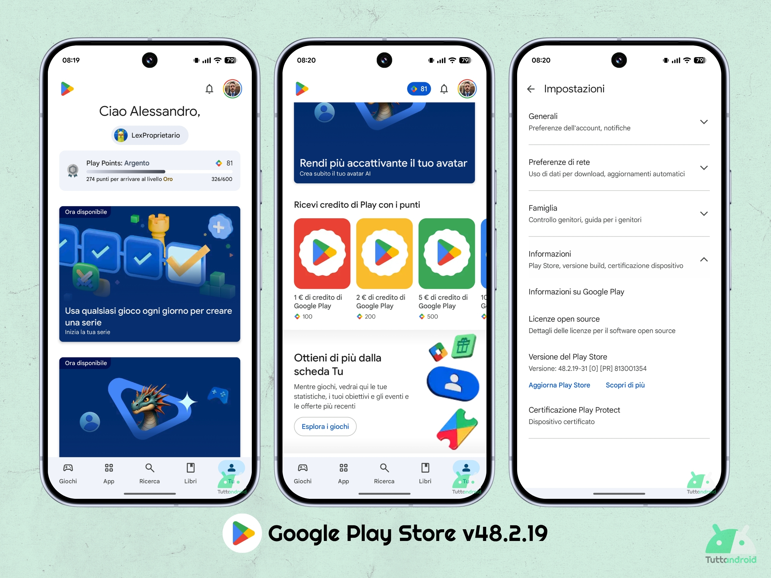 Google Play Store v48.2.19 - Nuova scheda You