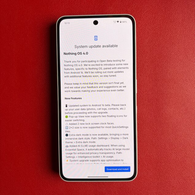 Nothing OS 4.0 Beta
