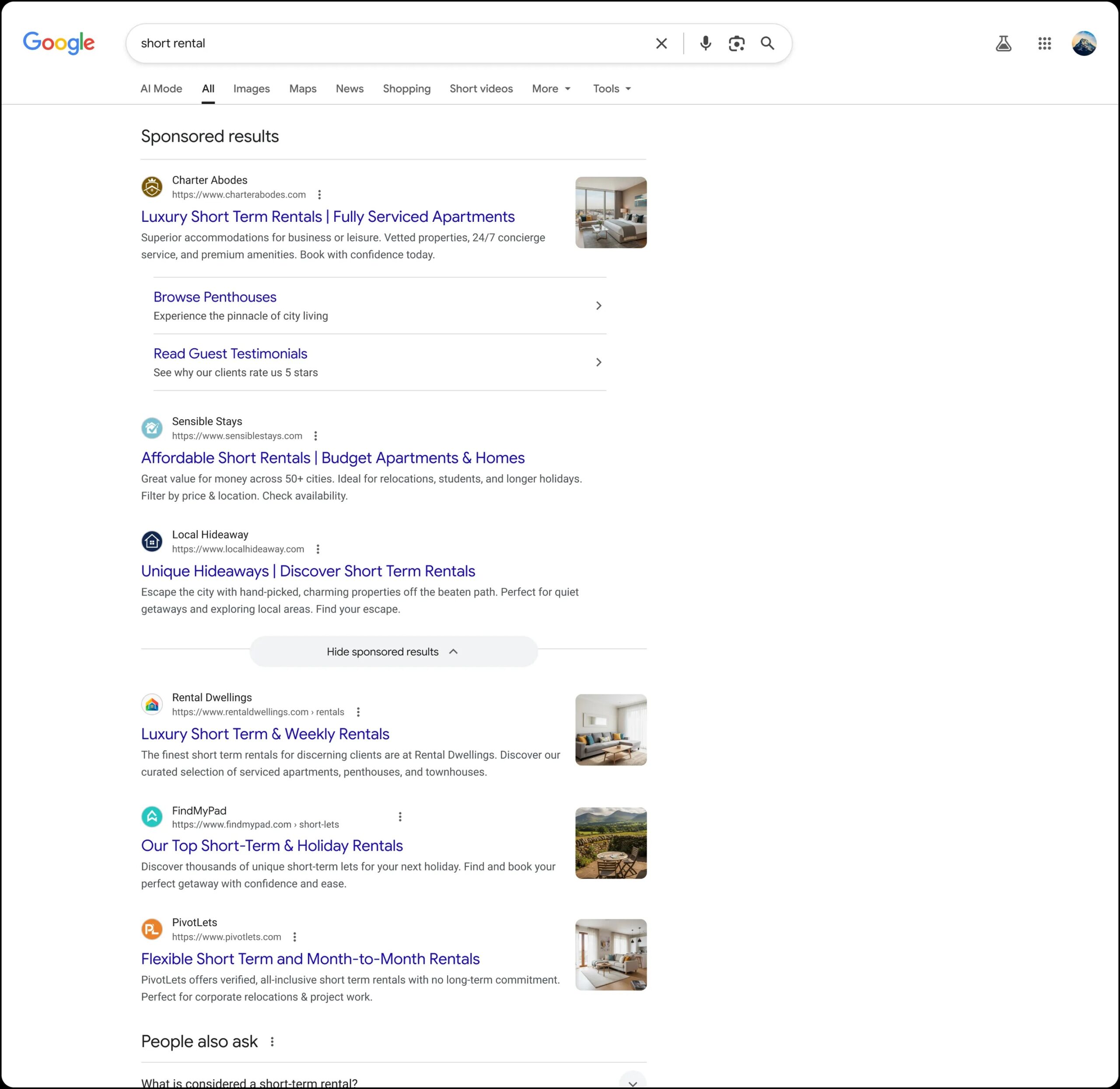 Numero annunci pagina Google
