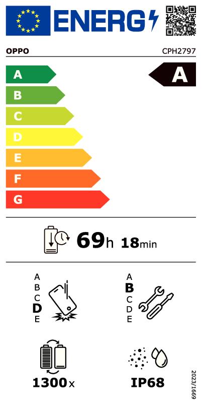 OPPO Find X9 - CPH2797 - Etichetta Energetica UE