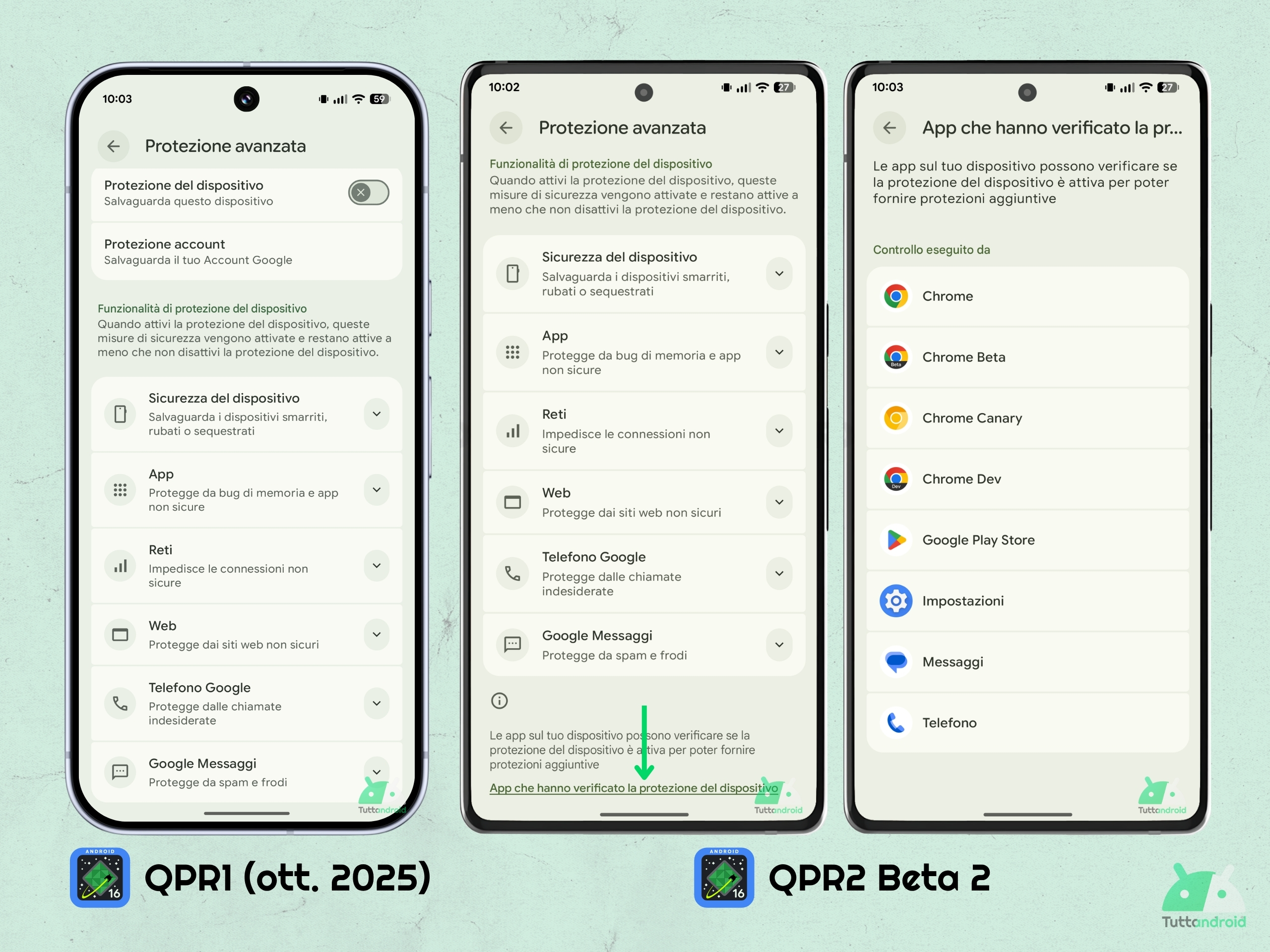 Protezione avanzata - Android 16 QPR2 Beta 2 - Verifica app