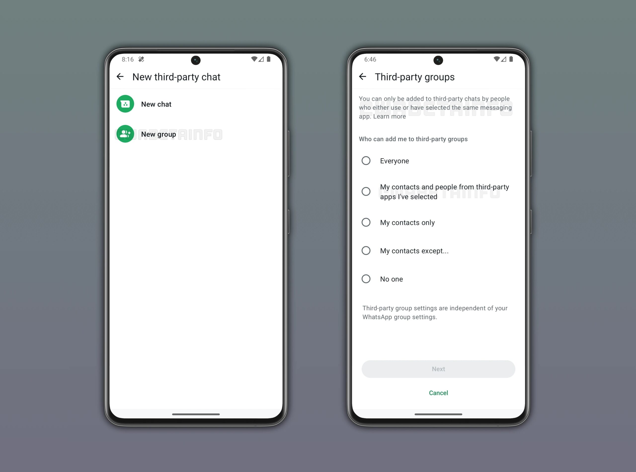 WhatsApp Beta gruppi terze parti