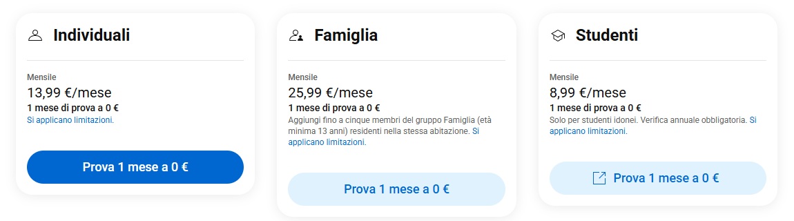 YouTube Premium - Piani standard - ottobre 2025