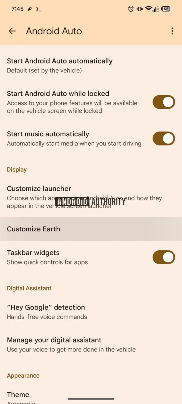 android auto widget
