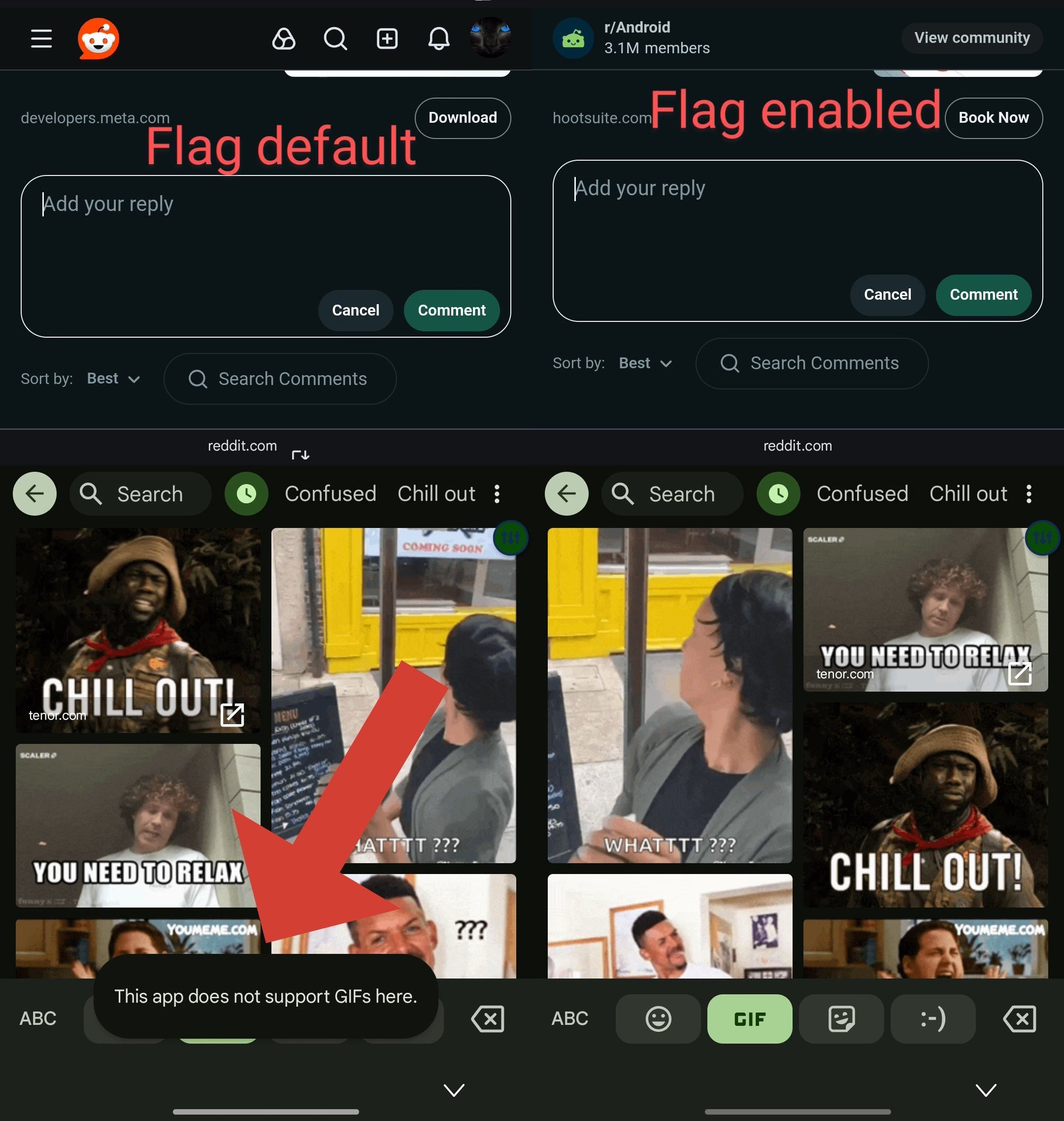 chrome canary flag supporto inserimento gif