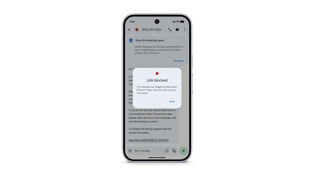 google messaggi blocco link dannosi