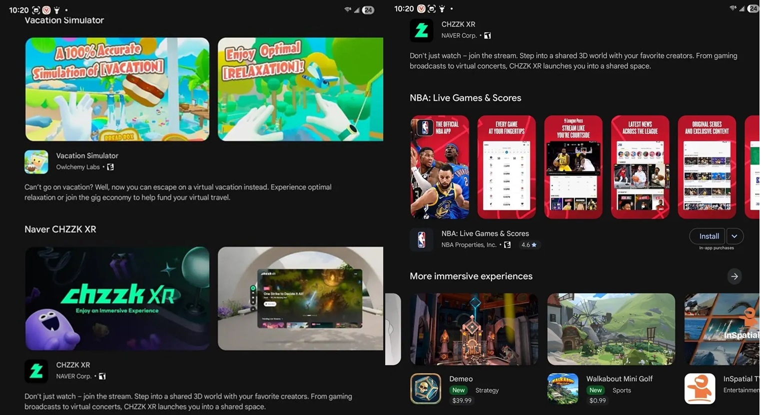 google play store android xr 2