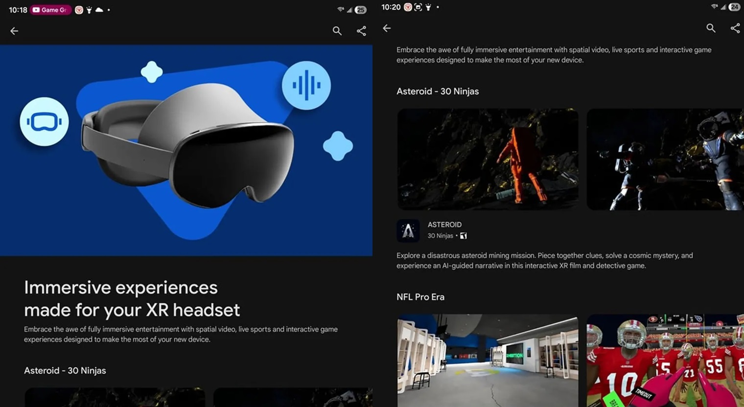 google play store android xr