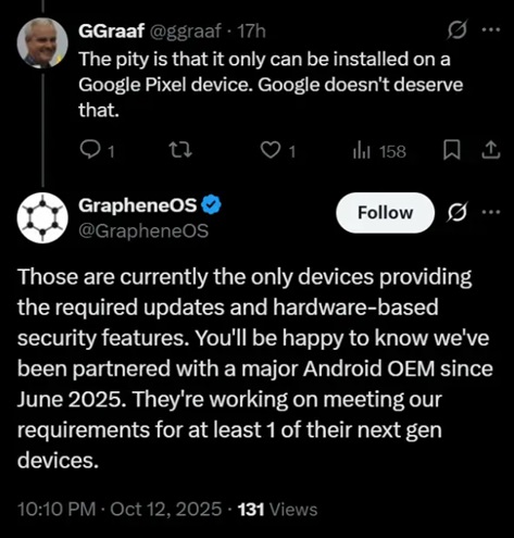 graphene os messaggio