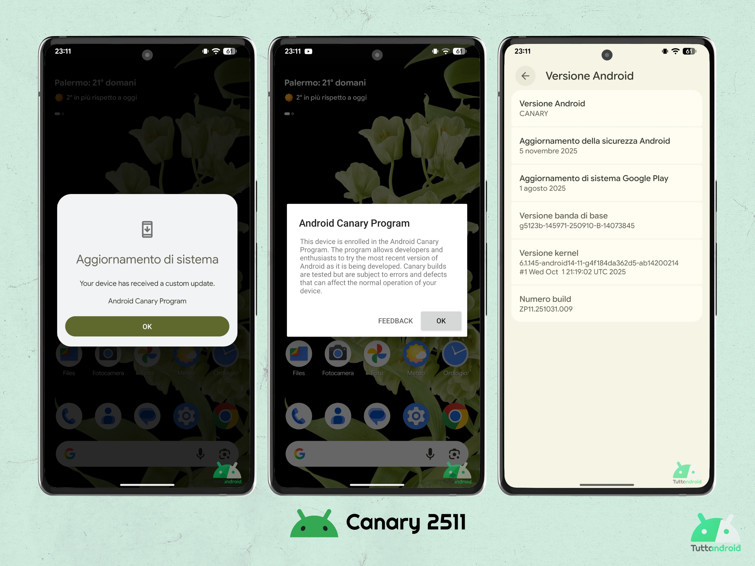 Android CANARY 2511 - Info Build