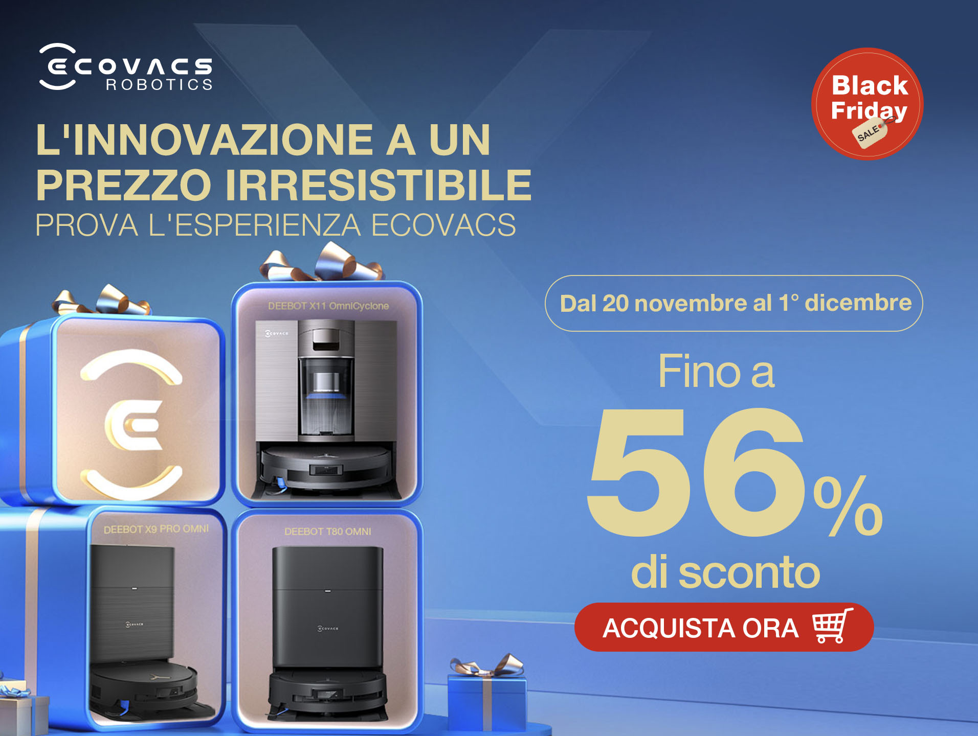 ECOVACS celebra il Black Friday con tante offerte sui propri robot migliori