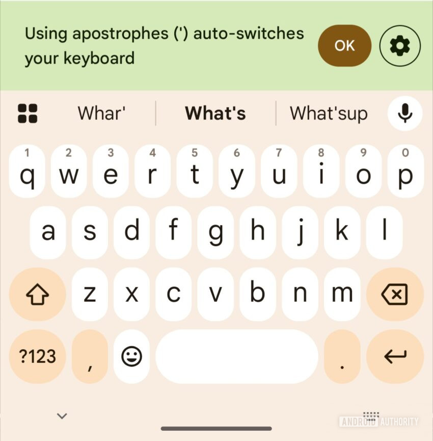 Gboard v16.4.3.827411866 - Opzione commutazione apostrofo