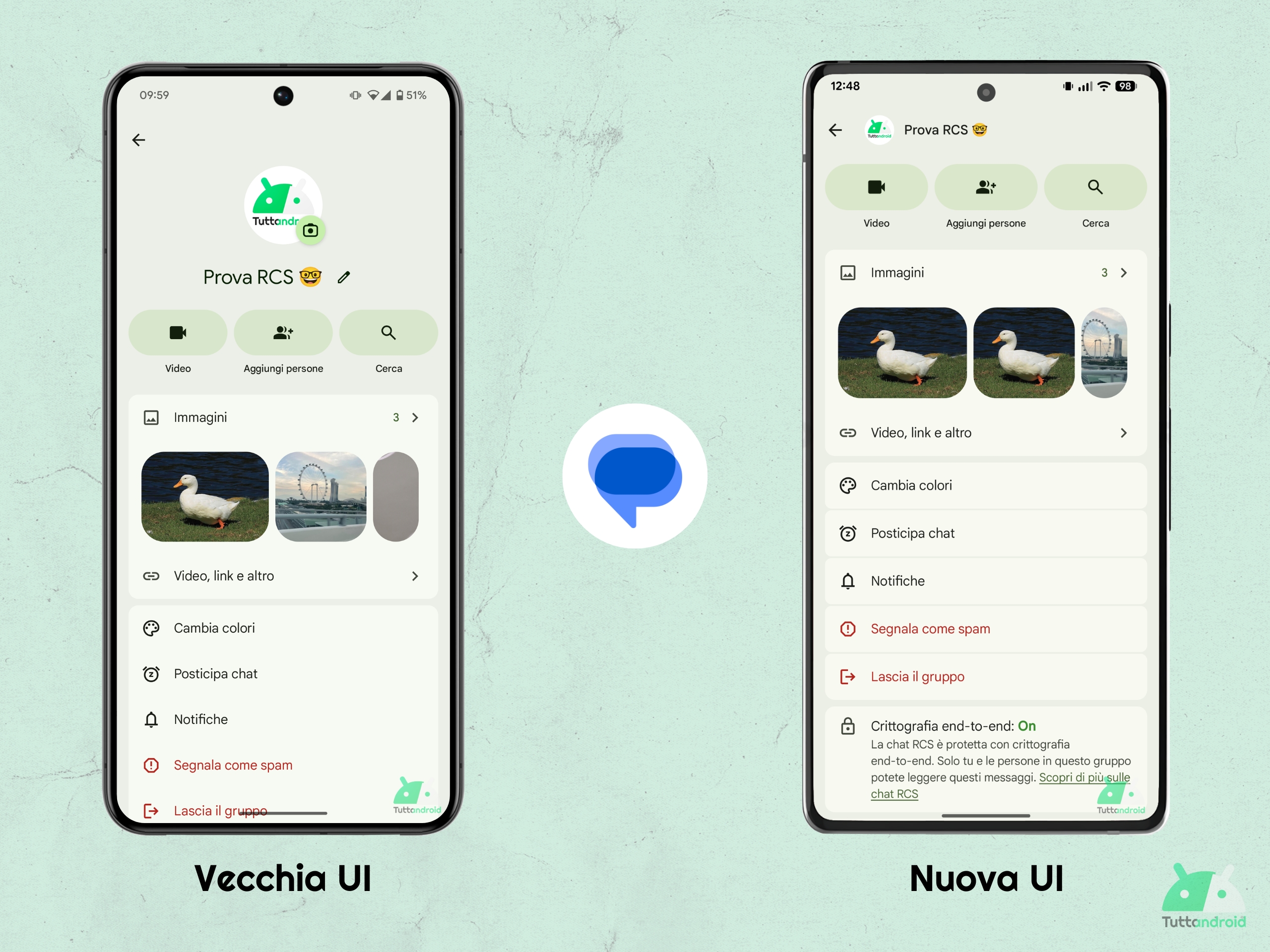 Google Messaggi v20251103 beta - Nuova UI dettagli chat