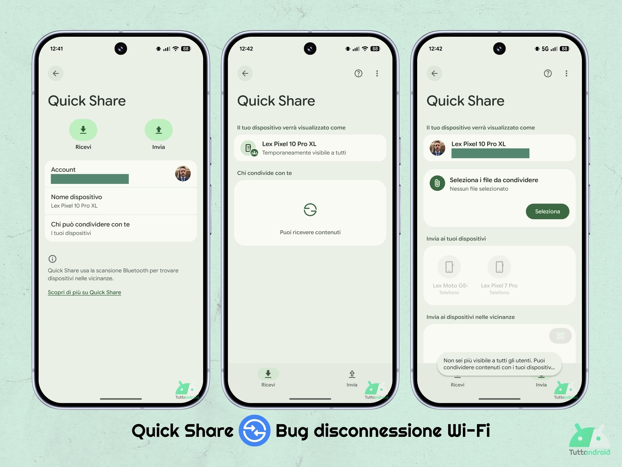 Google Pixel 10 Pro XL - Quick Share - Bug Wi-Fi