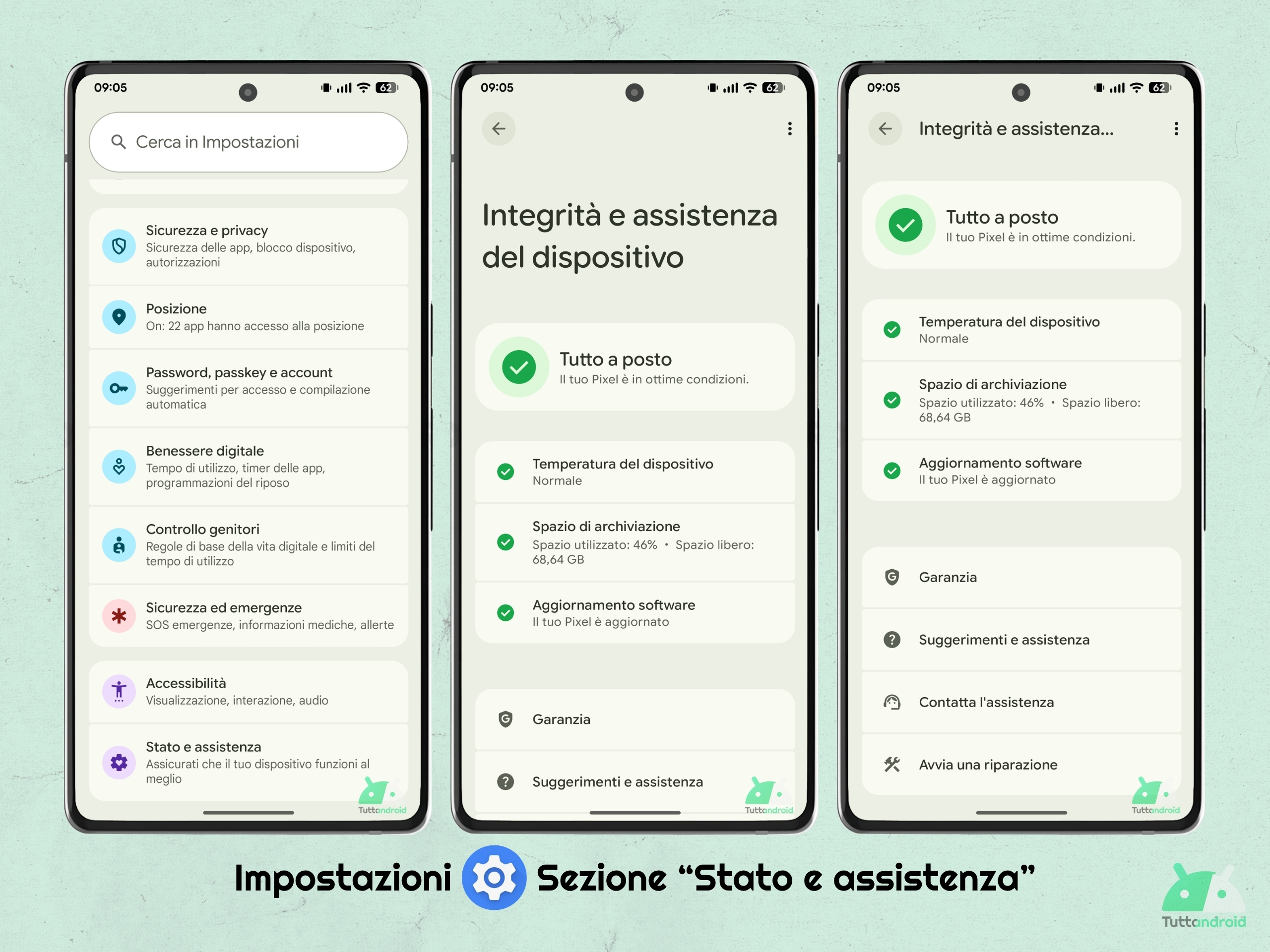 Google Pixel 7 Pro - Pixel Drop novembre 2025 - Impostazioni - Stato e assistenza