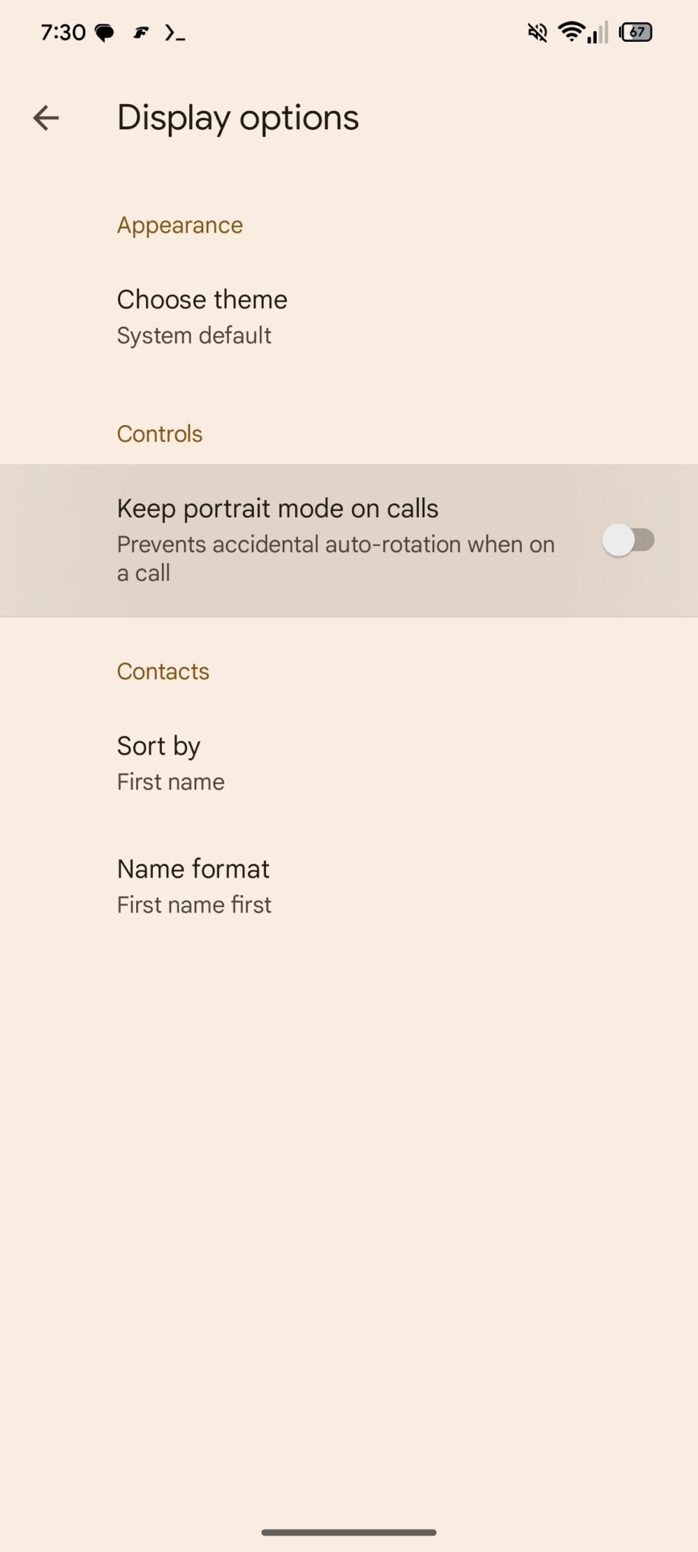 Google Telefono v201.0.83305269 beta - Opzione anti-rotazione automatica
