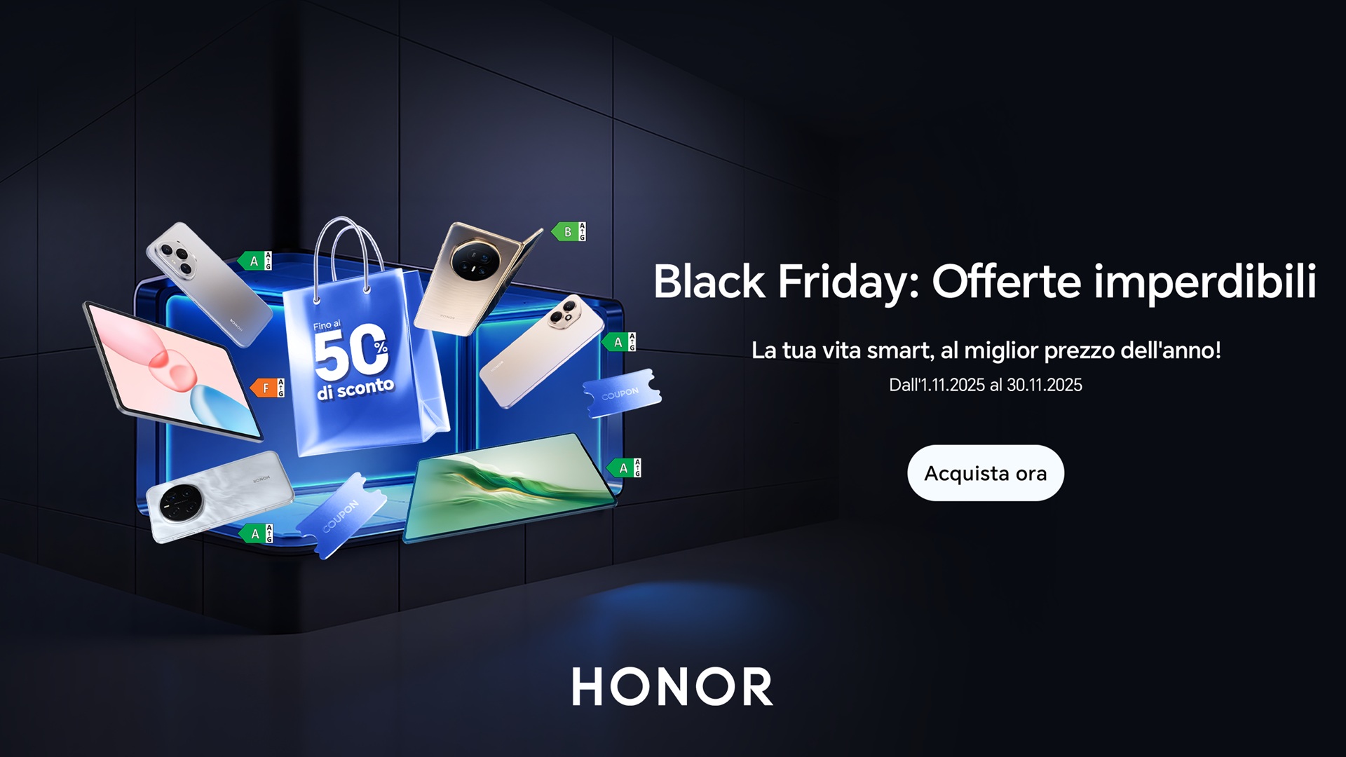 HONOR offerte imperdibili Black Friday 2025 hero