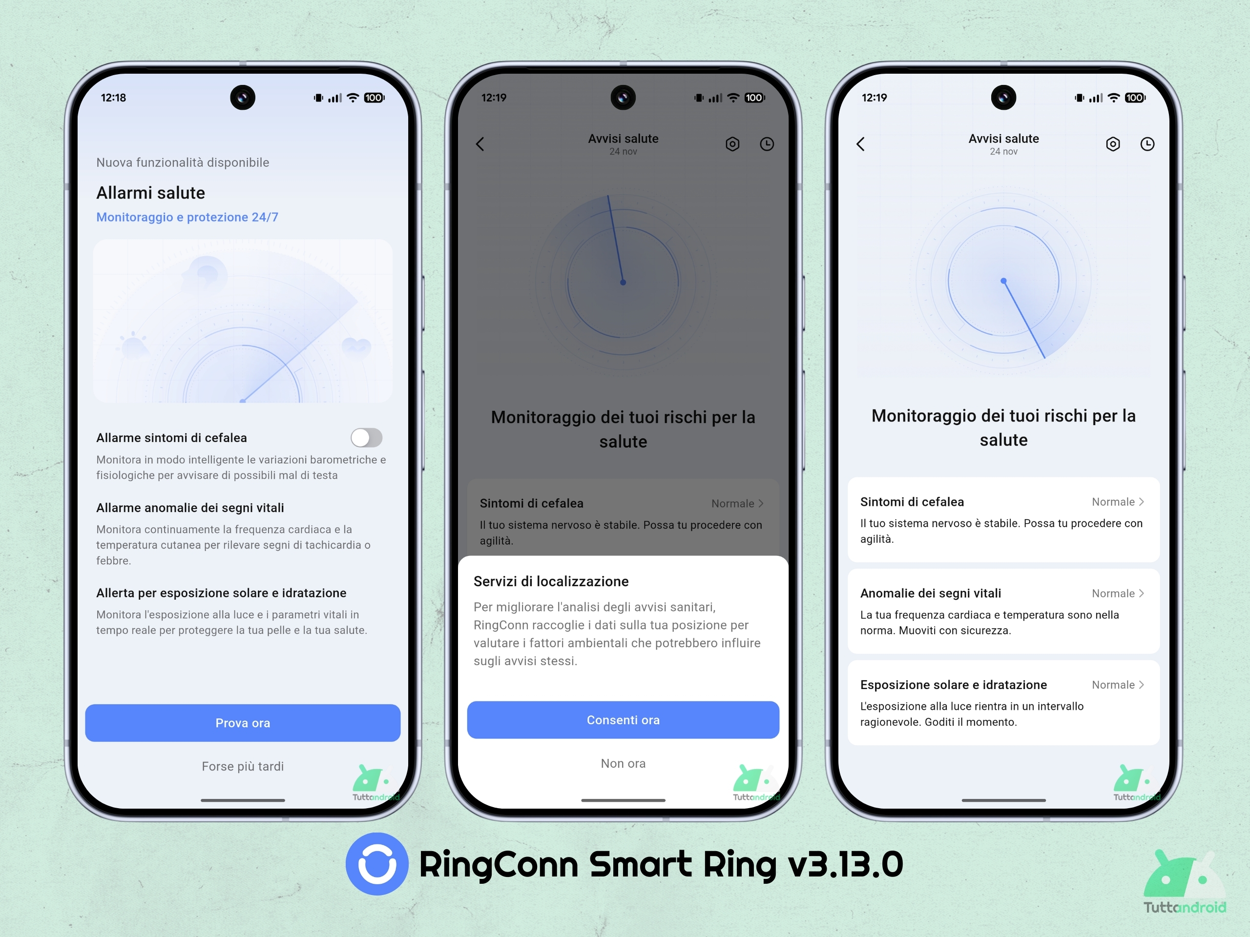 RingConn Smart Ring v3.13.0 - Allarmi salute
