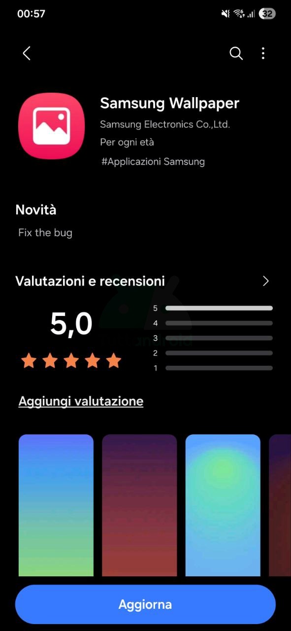aggiornamento Samsung Wallpaper