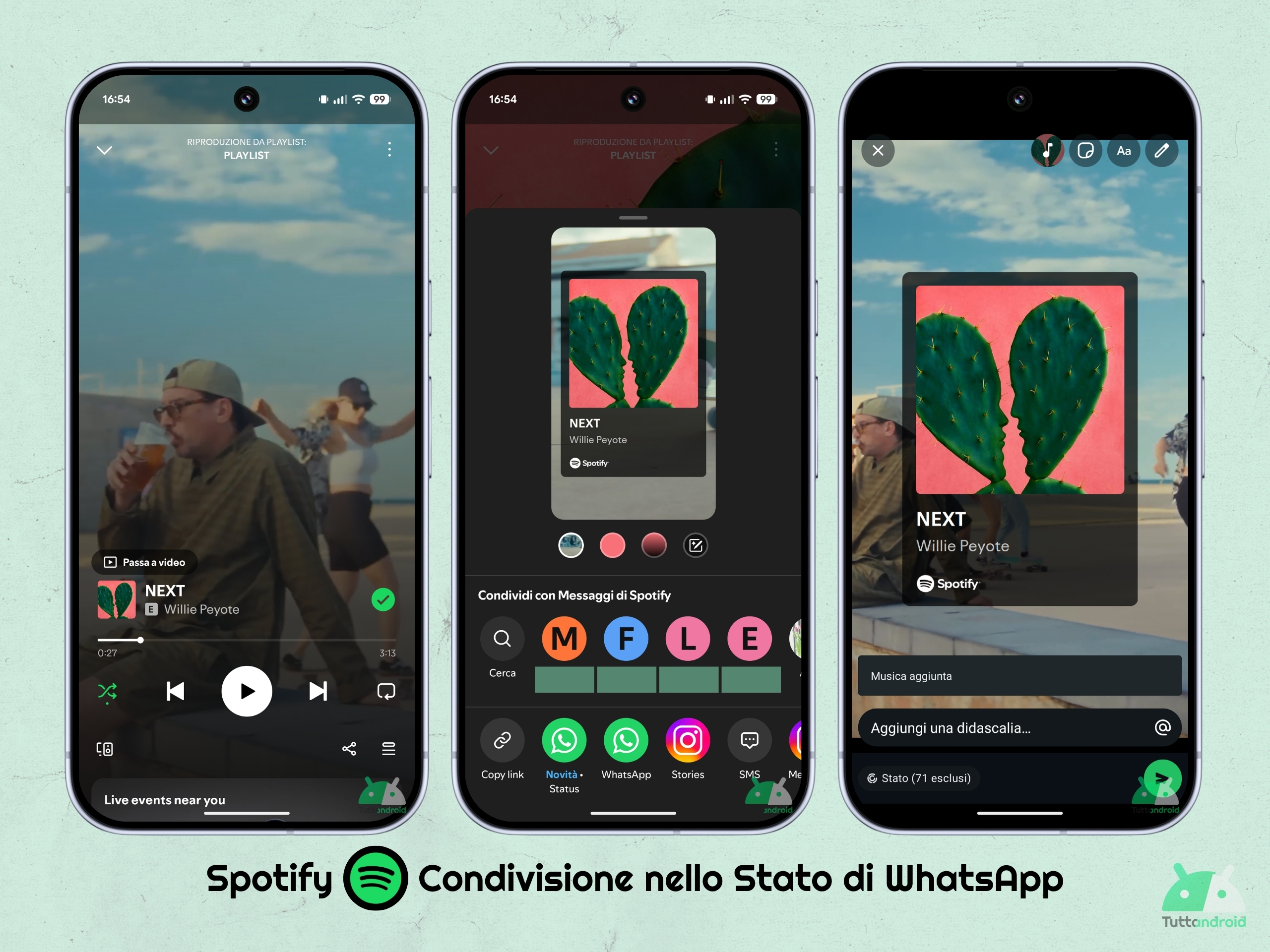 Spotify - Condivisione nello Stato di WhatsApp