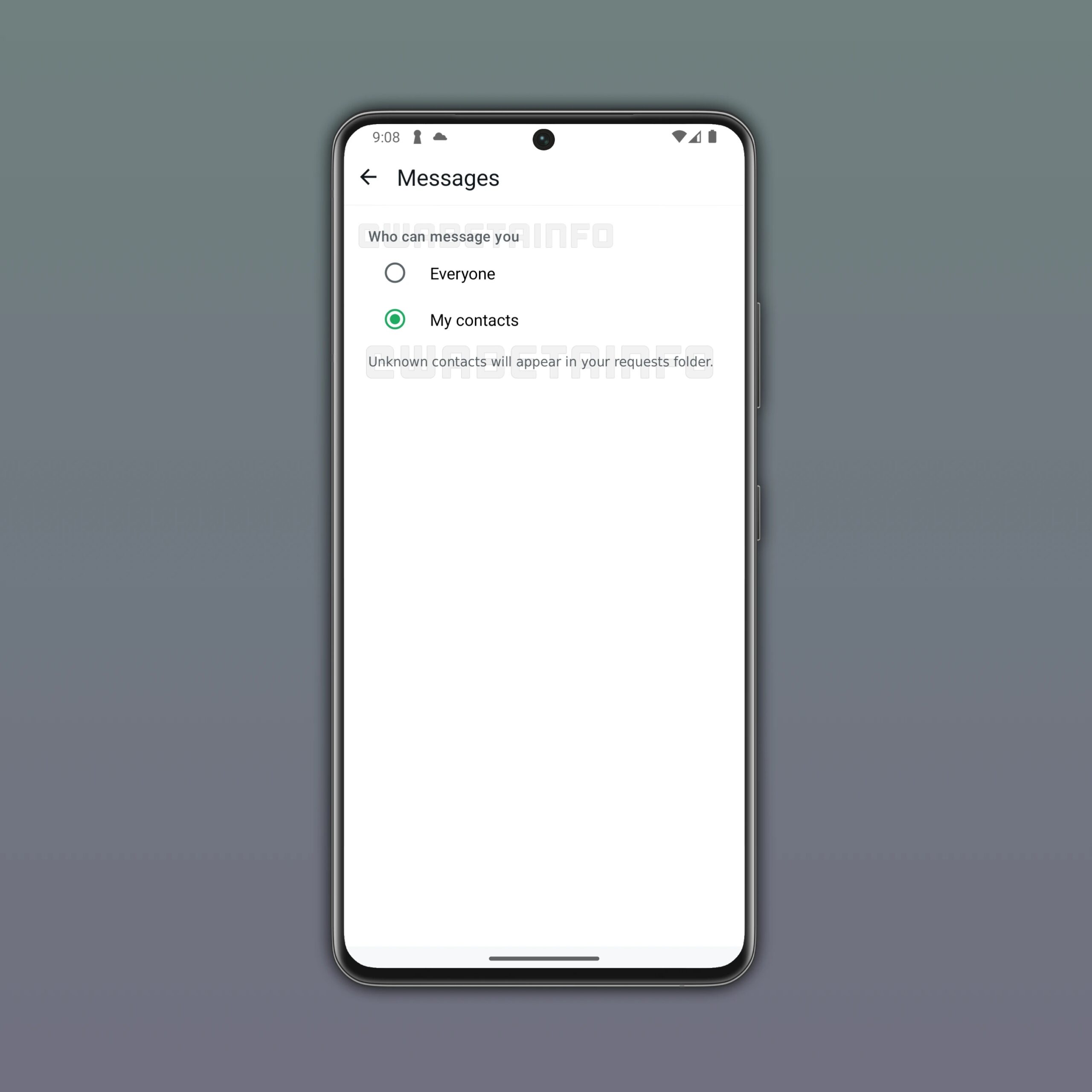 WhatsApp Beta cartella Requests