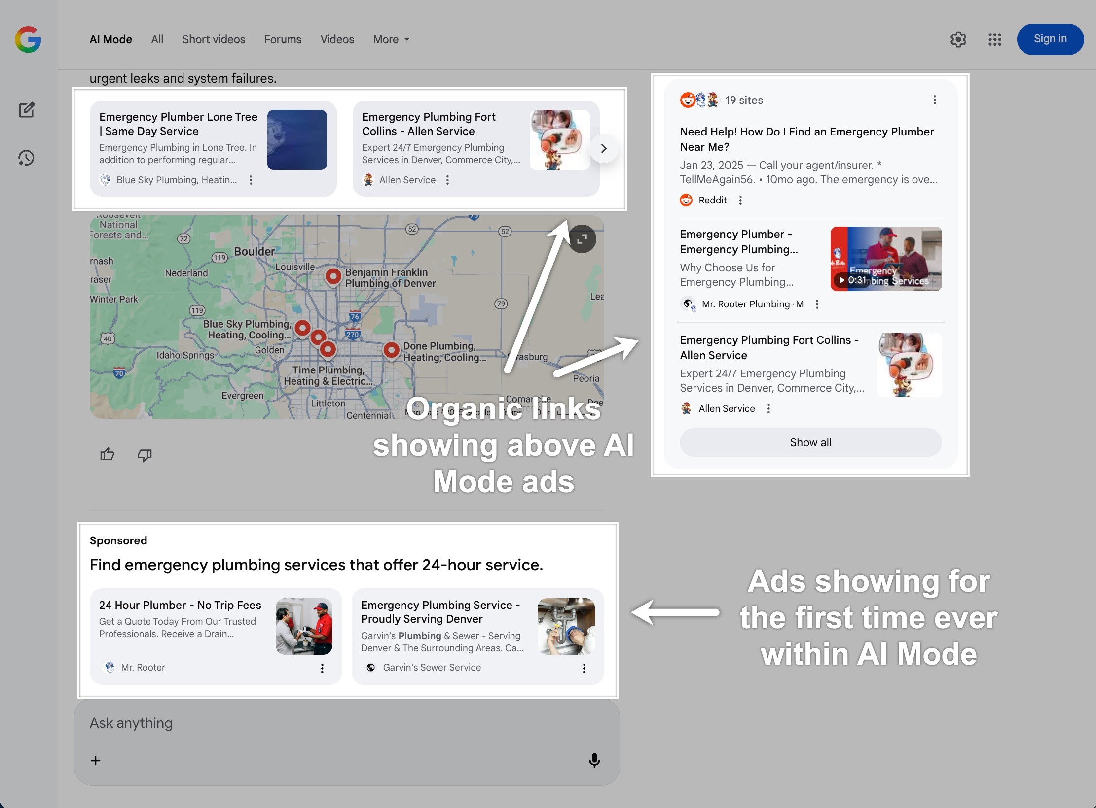 google annunci pubblicitari ai mode