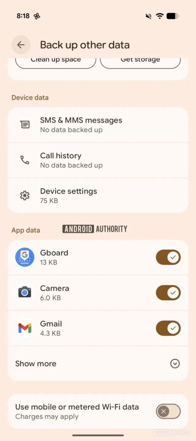 google backup dati app