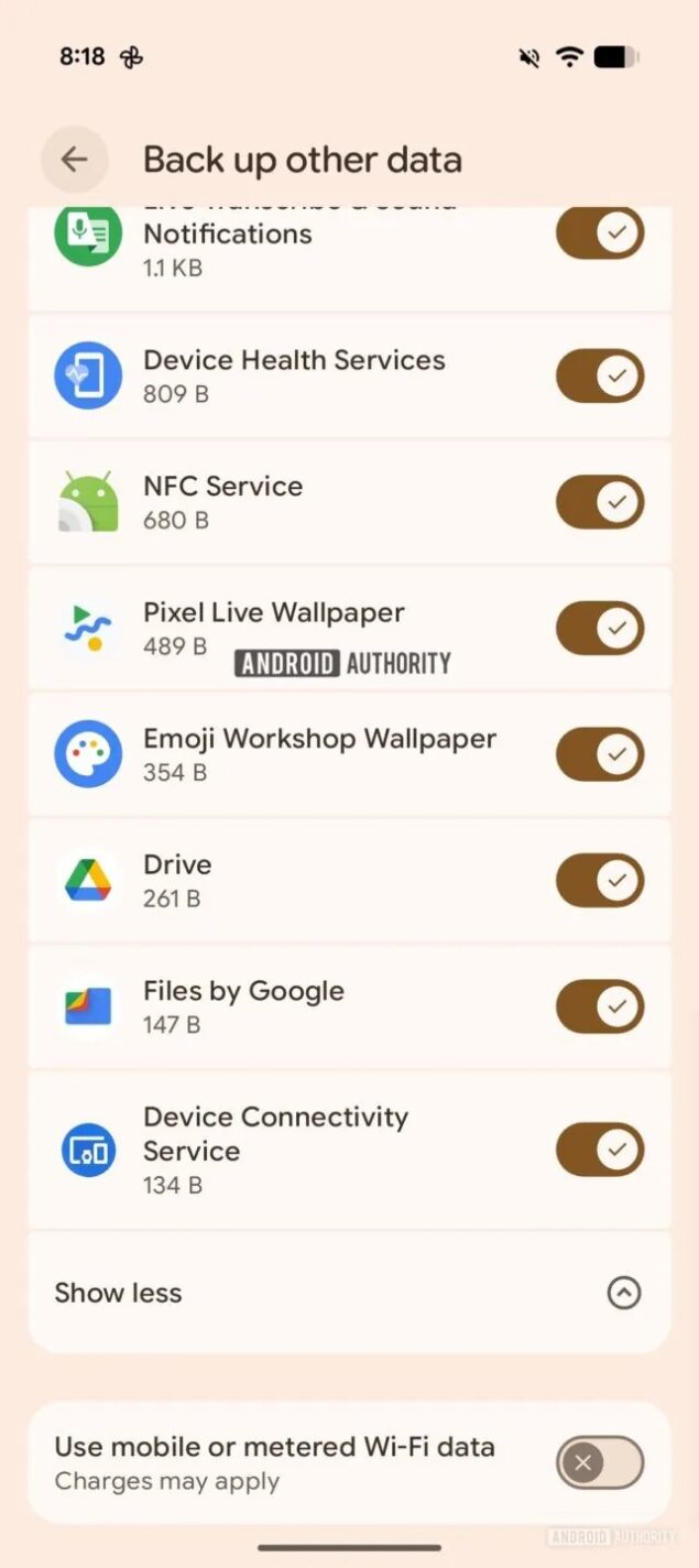 google backup dati app