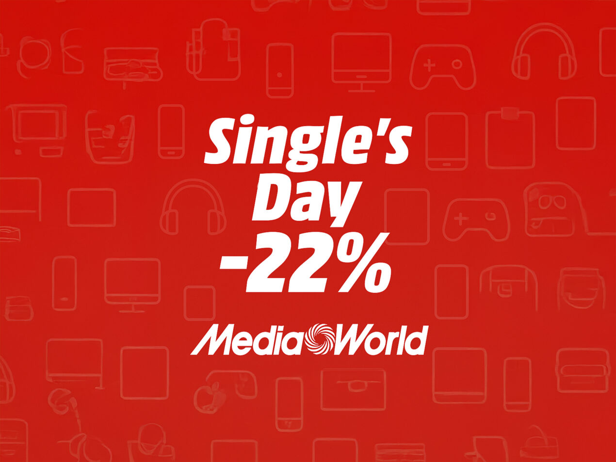 A sorpresa MediaWorld lancia le offerte Single's Day: 22% di sconto fino al 11/11