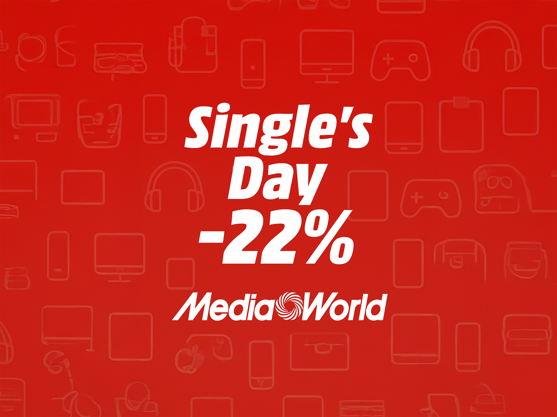 A sorpresa MediaWorld lancia le offerte Single’s Day: 22% di sconto fino al 11/11 A sorpresa MediaWorld lancia le offerte Single’s Day: 22% di sconto fino al 11/11