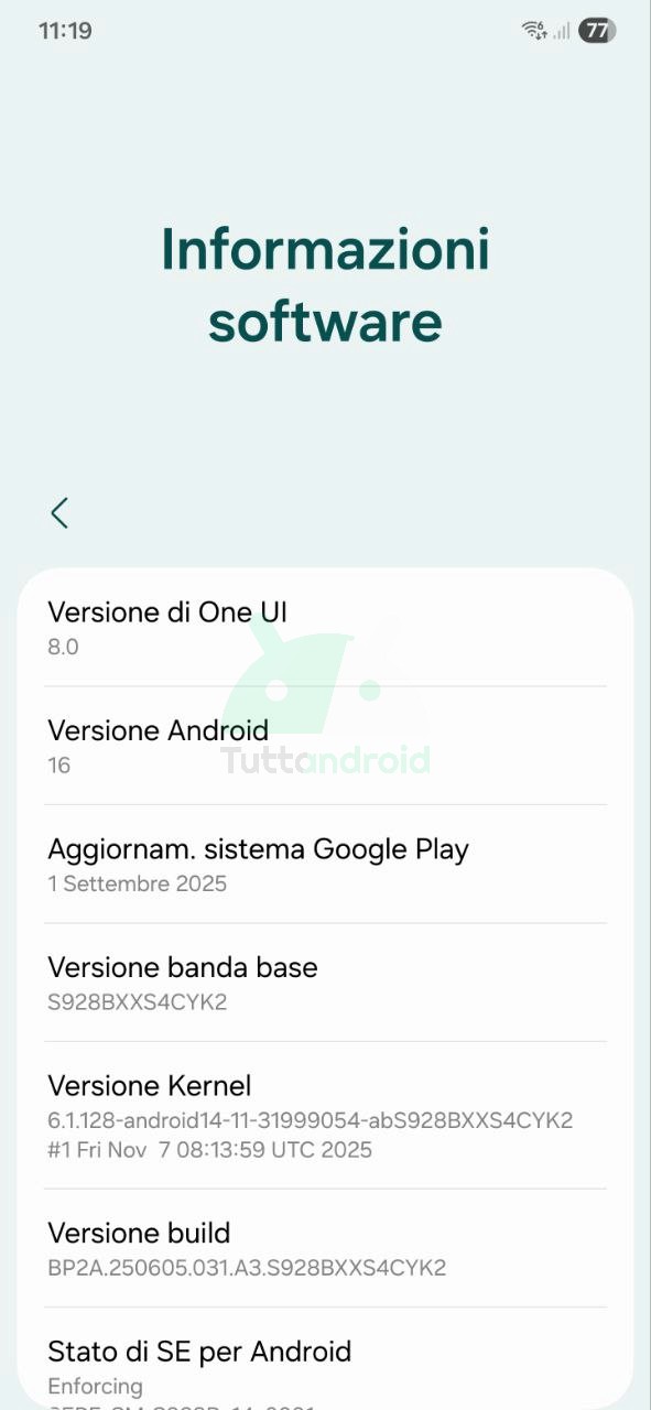 aggiornamento di sistema Google Play sui Samsung
