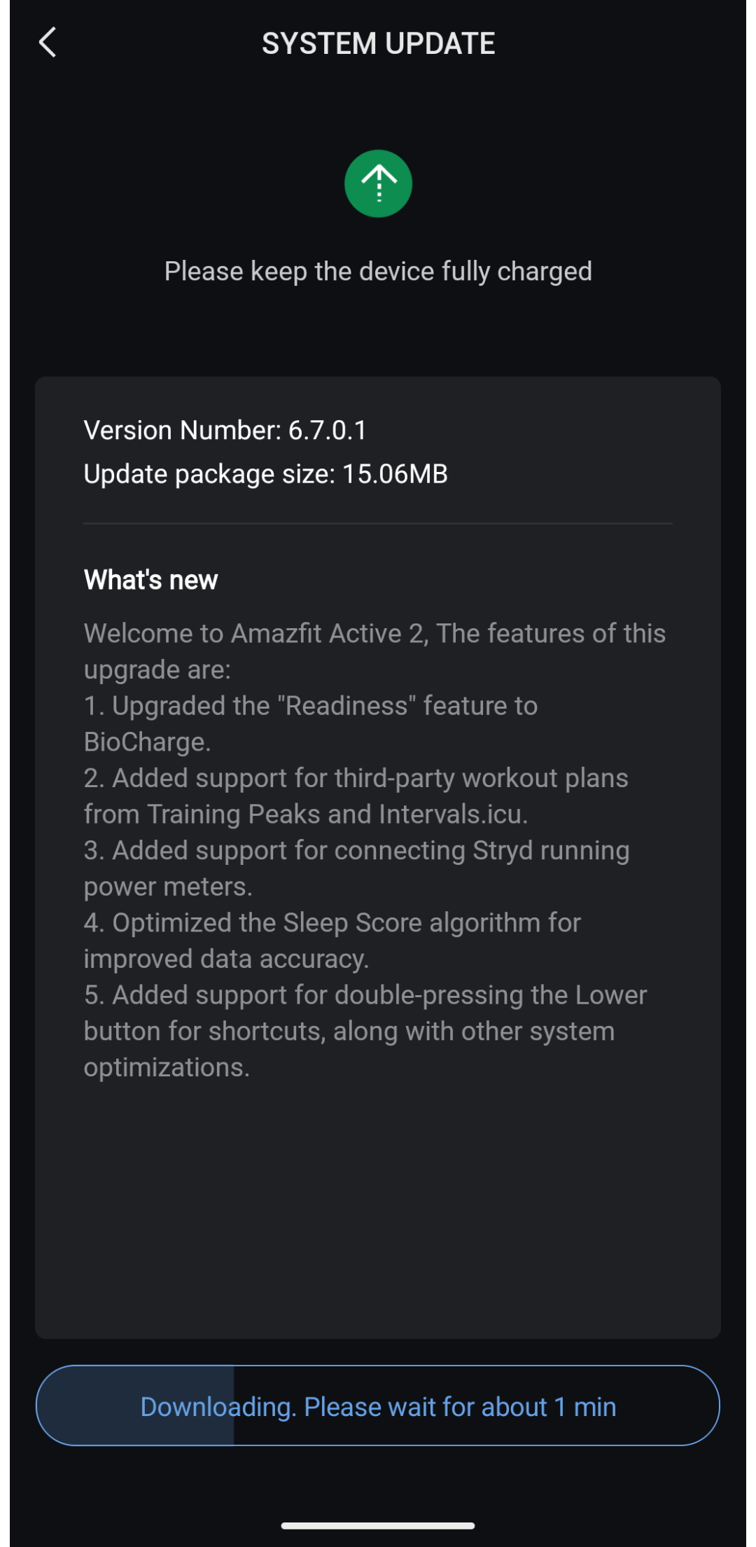 Amazfit Active 2 Round - aggiornamento v6.7.0.1