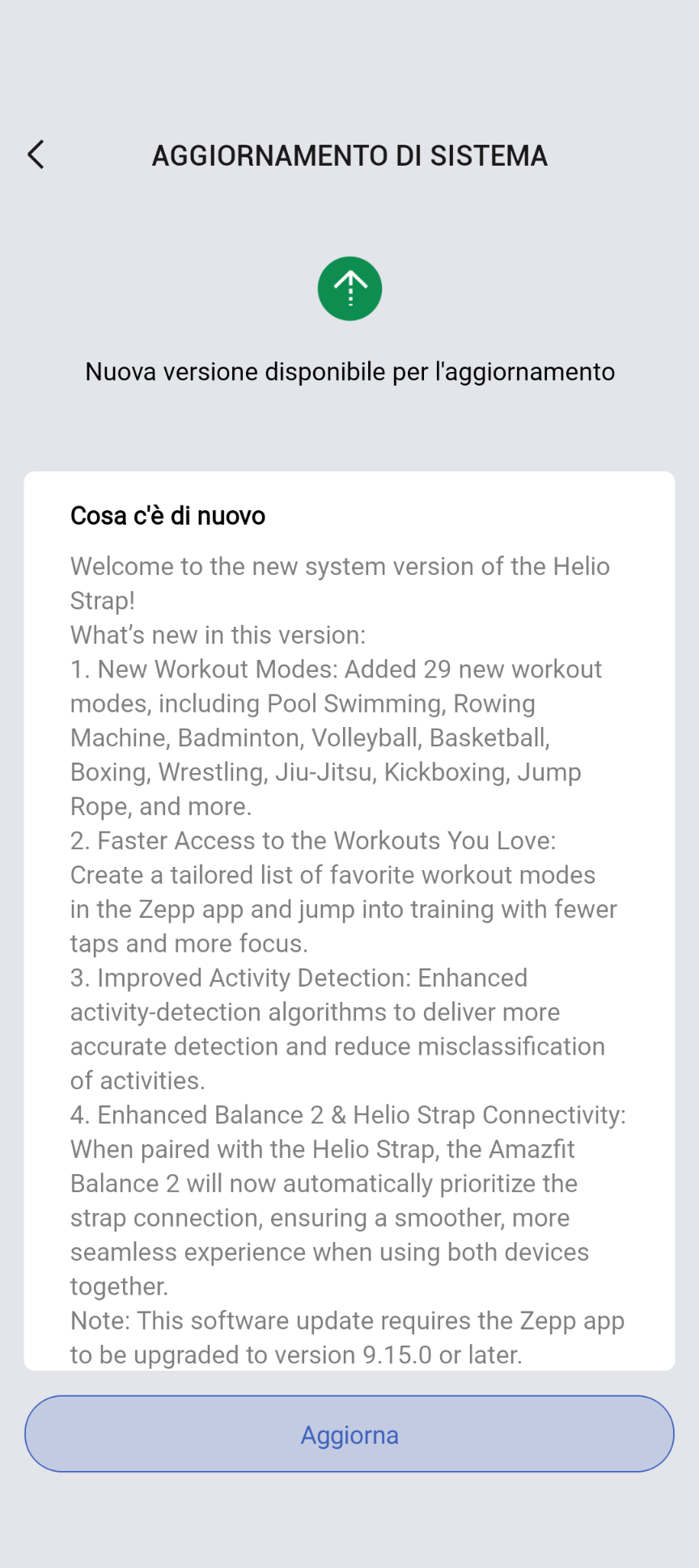 Amazfit Helio Strap - aggiornamento v3.7.0.1 - dicembre 2025
