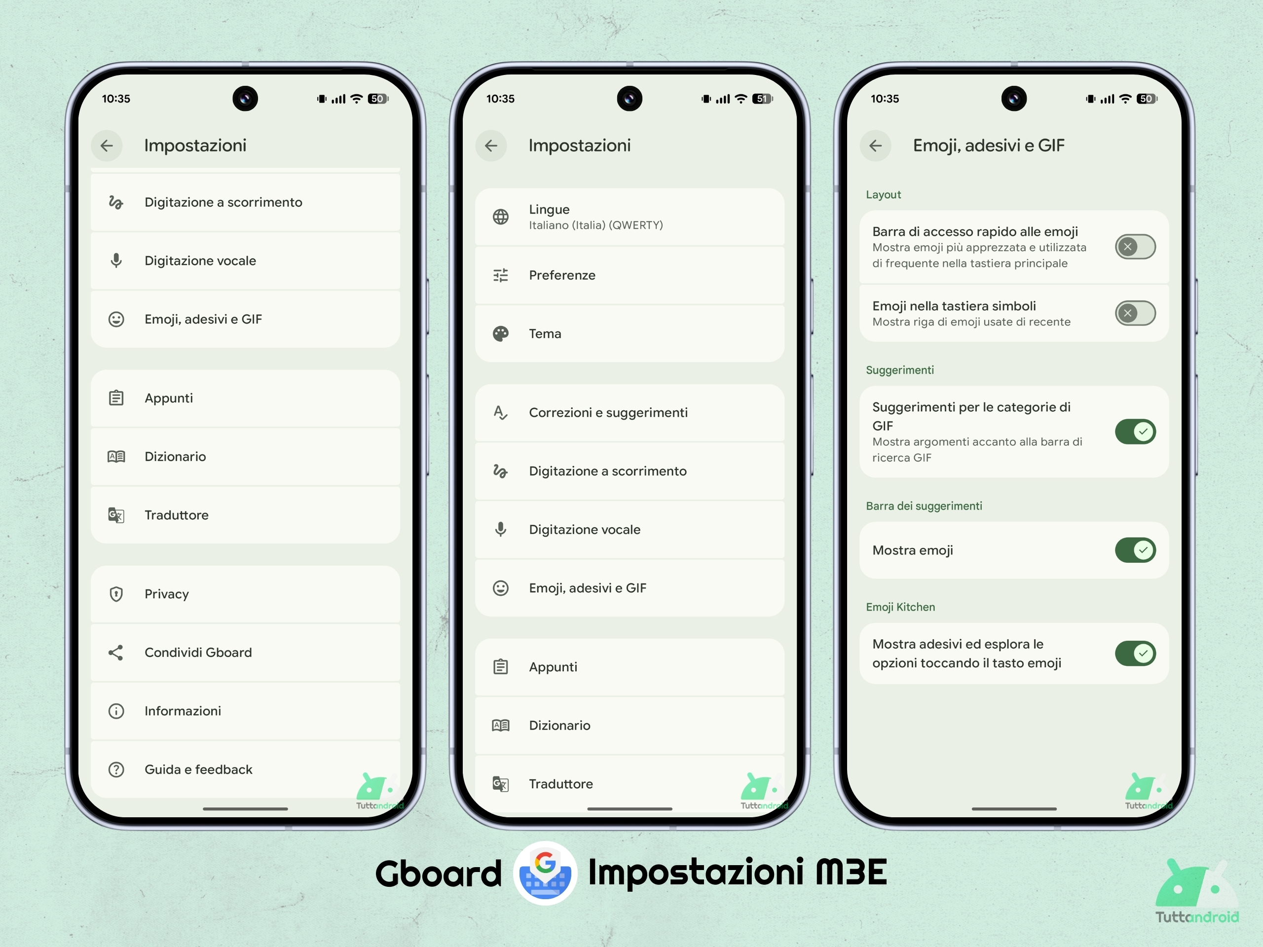 Android 16 - Gboard v16.5.1.838613058 beta - Impostazioni M3E