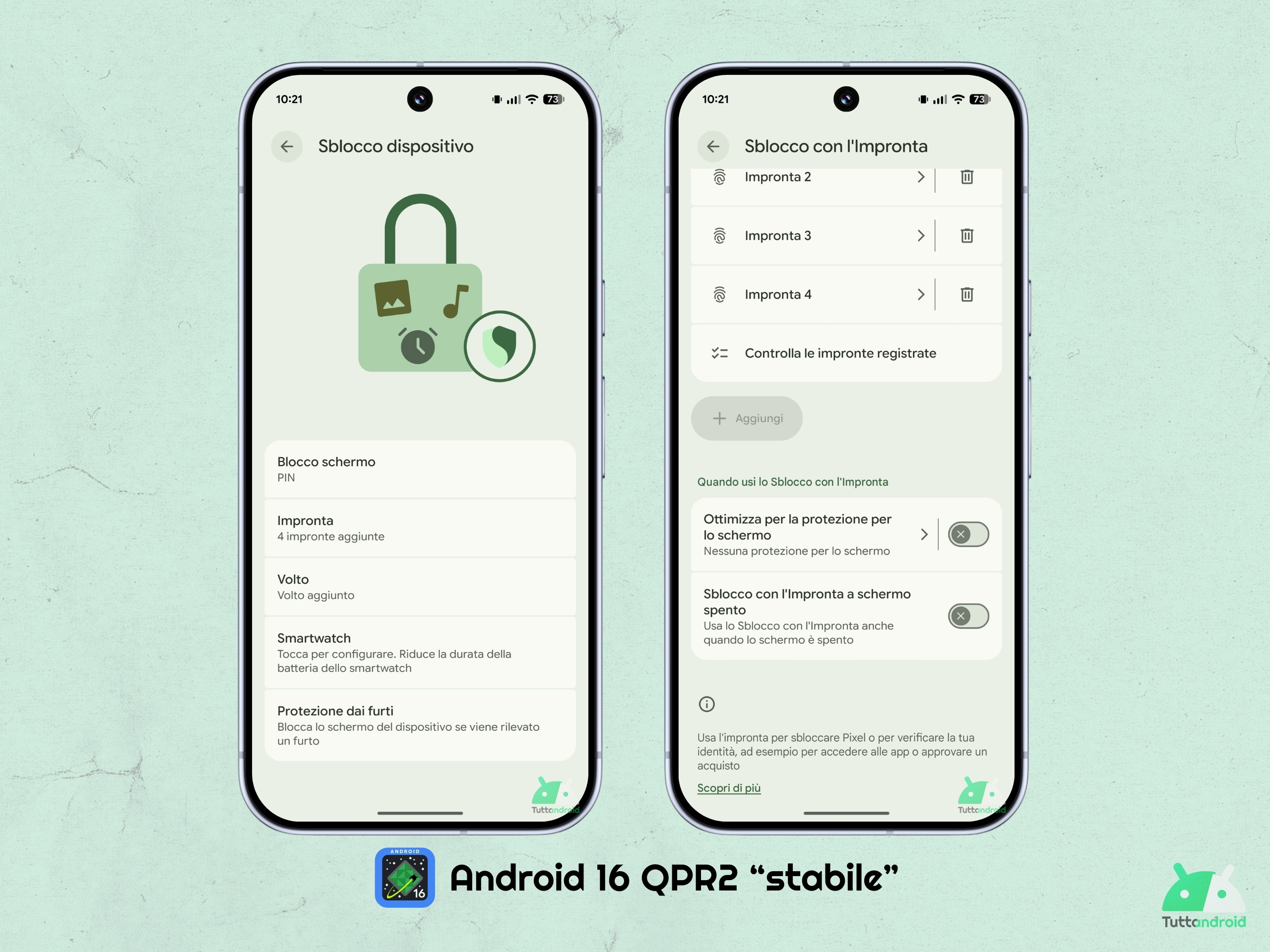 Android 16 QPR2 - Google Pixel 10 Pro XL - impronta digitale a schermo spento
