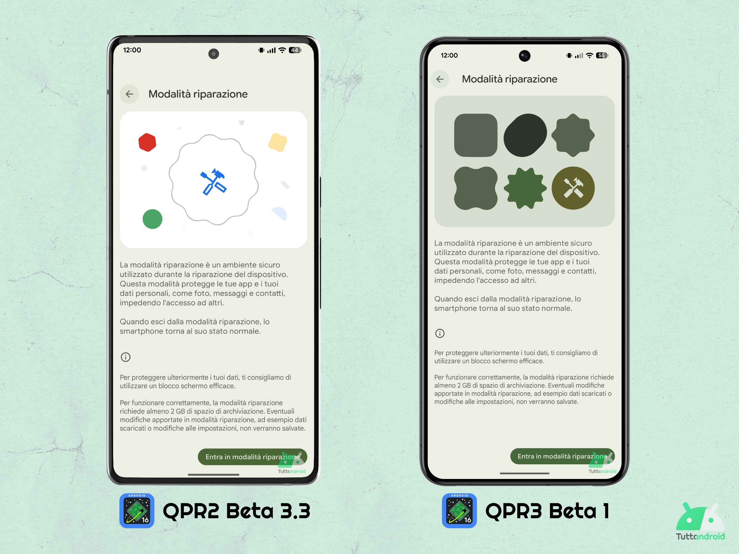 Android 16 QPR3 - Beta 1 - Impostazioni - Modalità riparazione