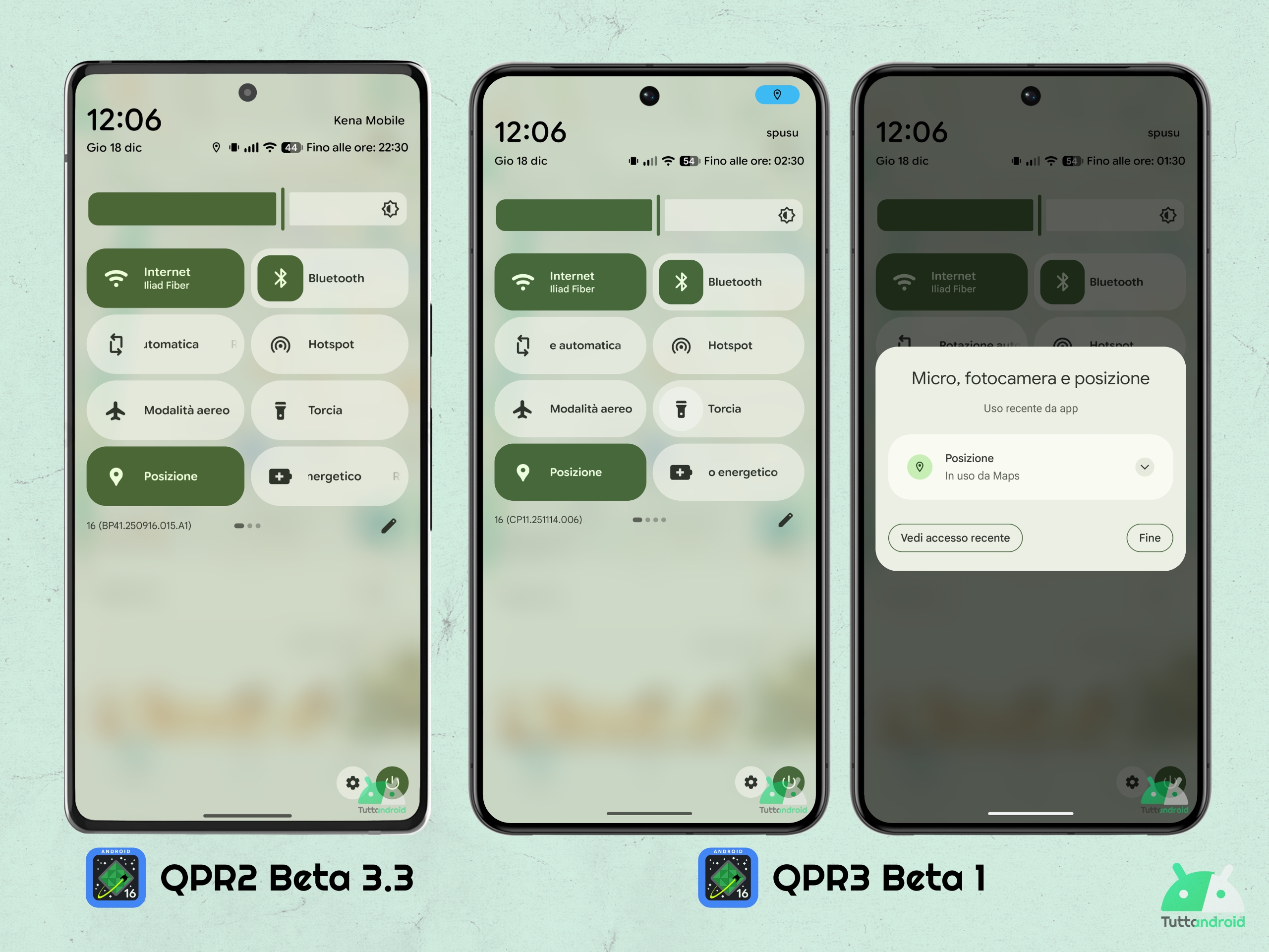 Android 16 QPR3 - Beta 1 - Indicatore posizione in uso