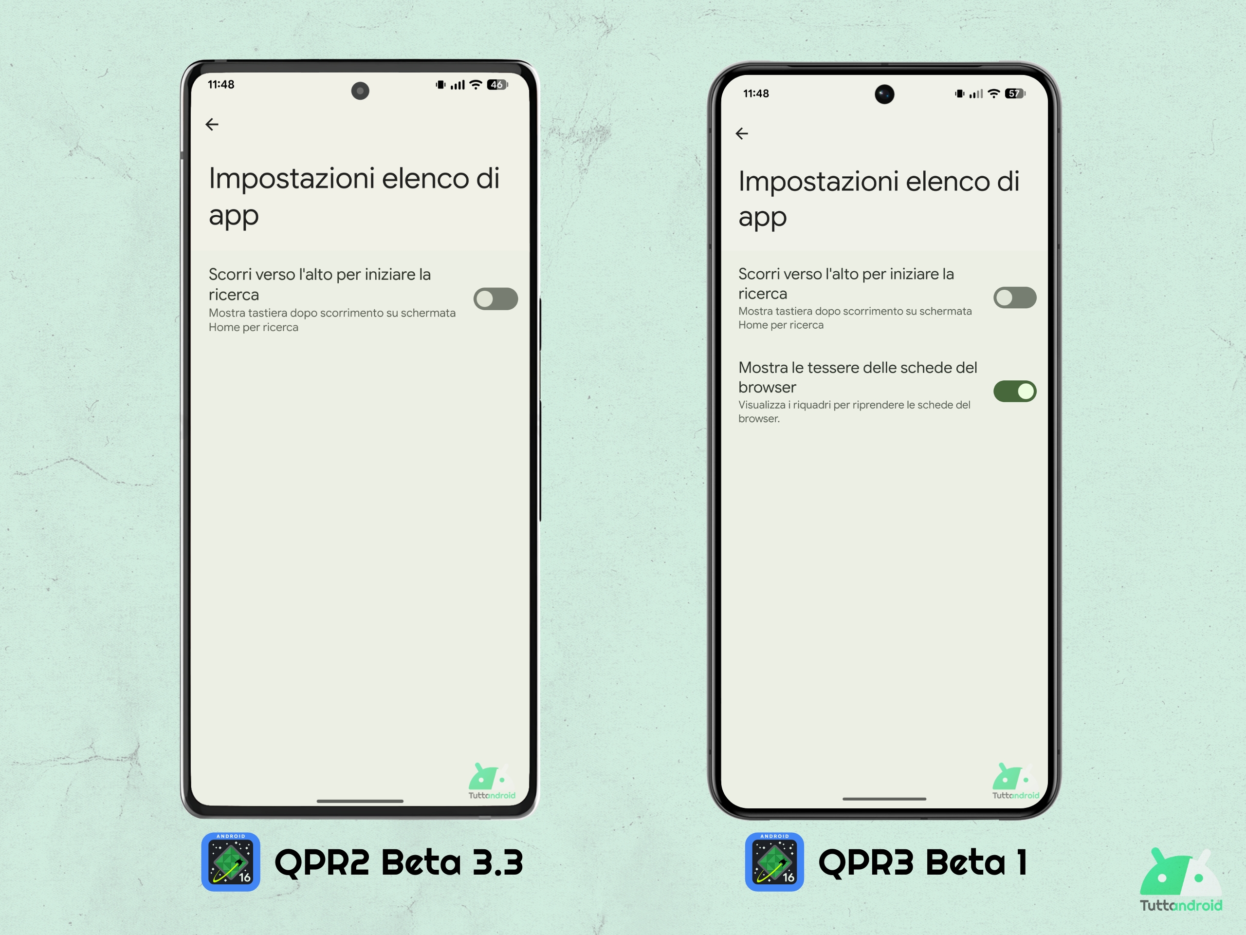 Android 16 QPR3 - Beta 1 - Pixel Launcher - Impostazioni elenco di app