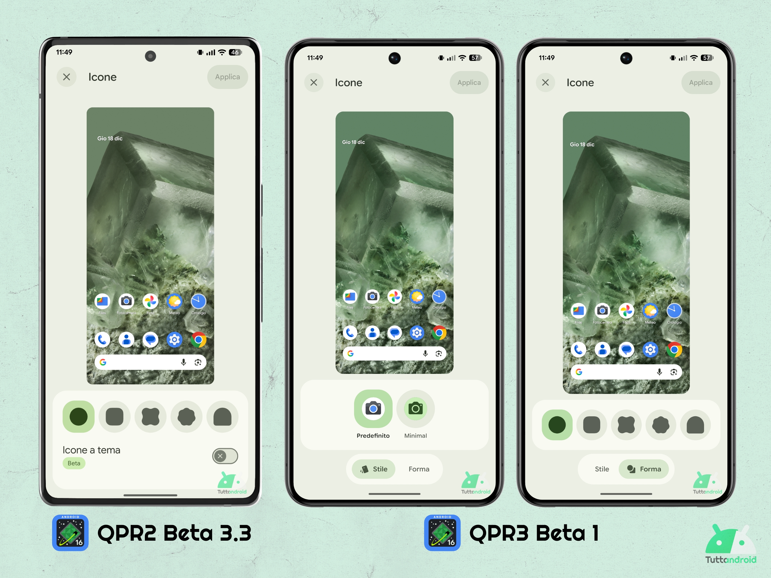 Android 16 QPR3 - Beta 1 - Sfondo e stile - Novità icone