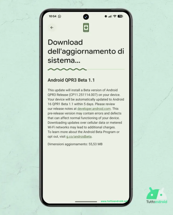 Android 16 QPR3 Beta 1.1